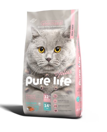 PURELİFE PLUS SOMONLU KISIRLAŞ. KEDİ MAMASI 12 KG