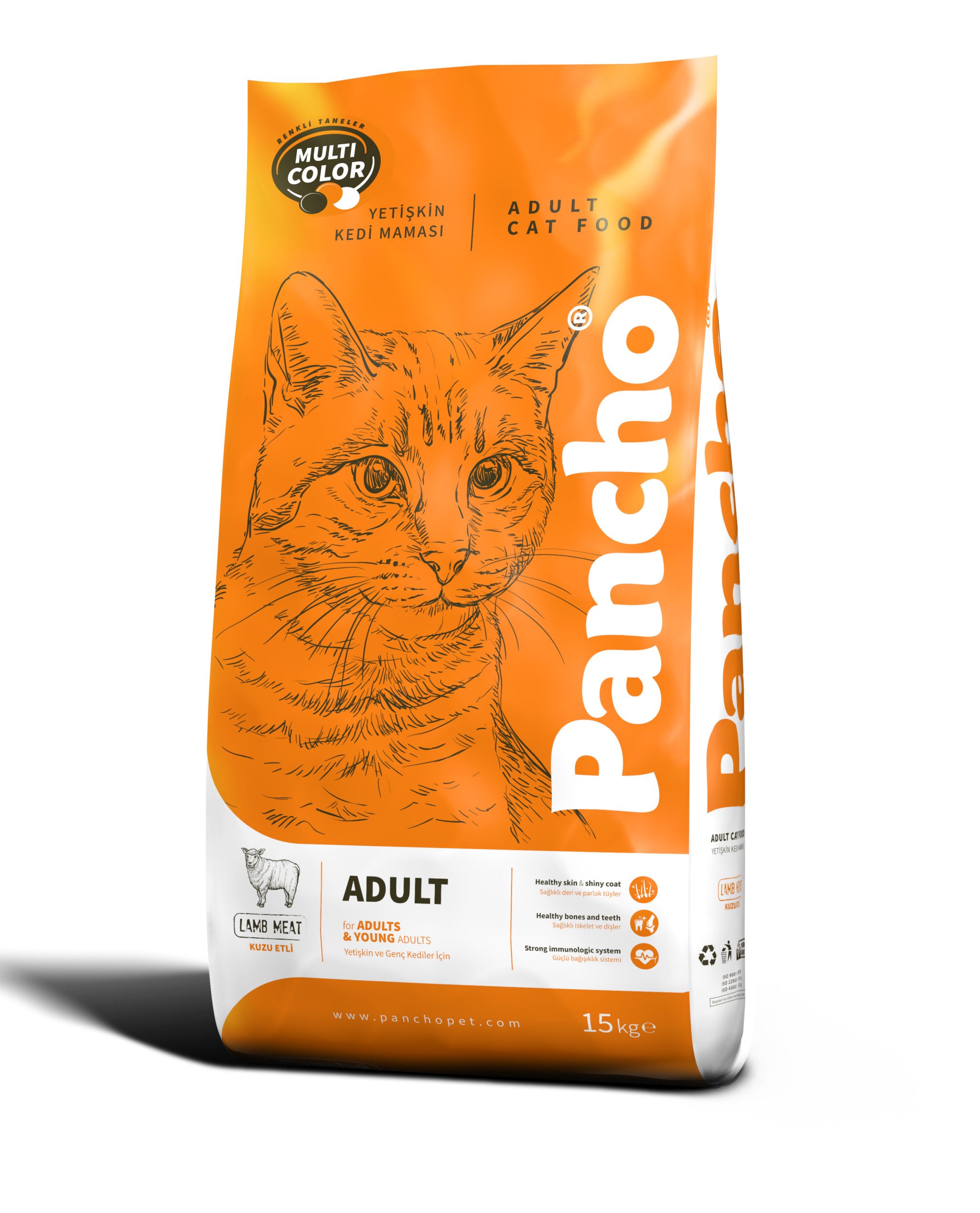 PANCHO RENKLİ YETİŞKİN KEDİ MAMASI 15KG