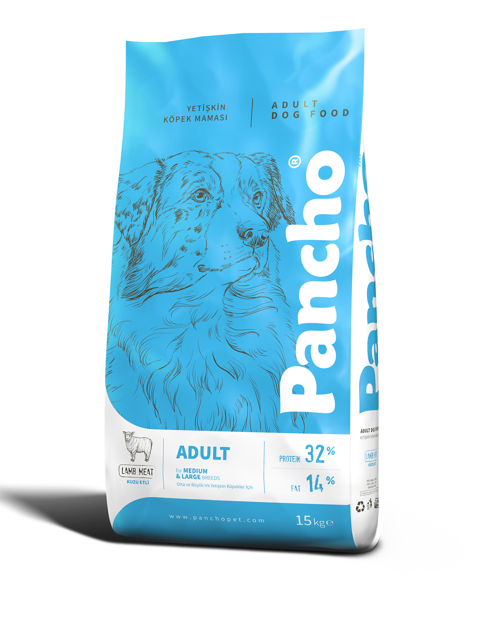 PANCHO KUZU ETLİ YETİŞKİN KÖPEK MAMASI 15KG