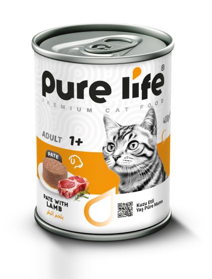 PURELİFE PATE KUZU ETLİ YETİŞKİN KEDİ KONSERVE MAMA 400GR