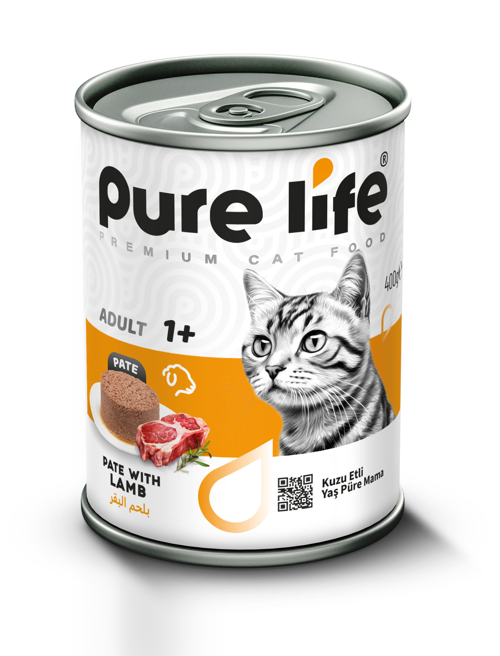 PURELİFE PATE KUZU ETLİ YETİŞKİN KEDİ KONSERVE MAMA 400GR
