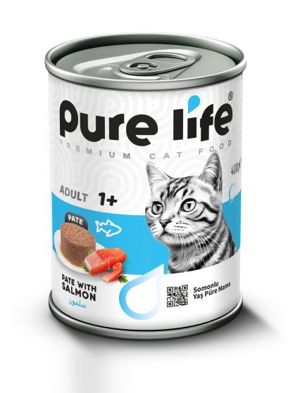 PURELİFE PATE SOMONLU YETİŞKİN KEDİ KONSERVE MAMA 400GR