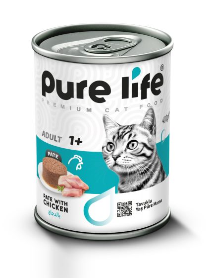 PURELİFE PATE TAVUK ETLİ YETİŞKİN KEDİ KONSERVE MAMA 400GR