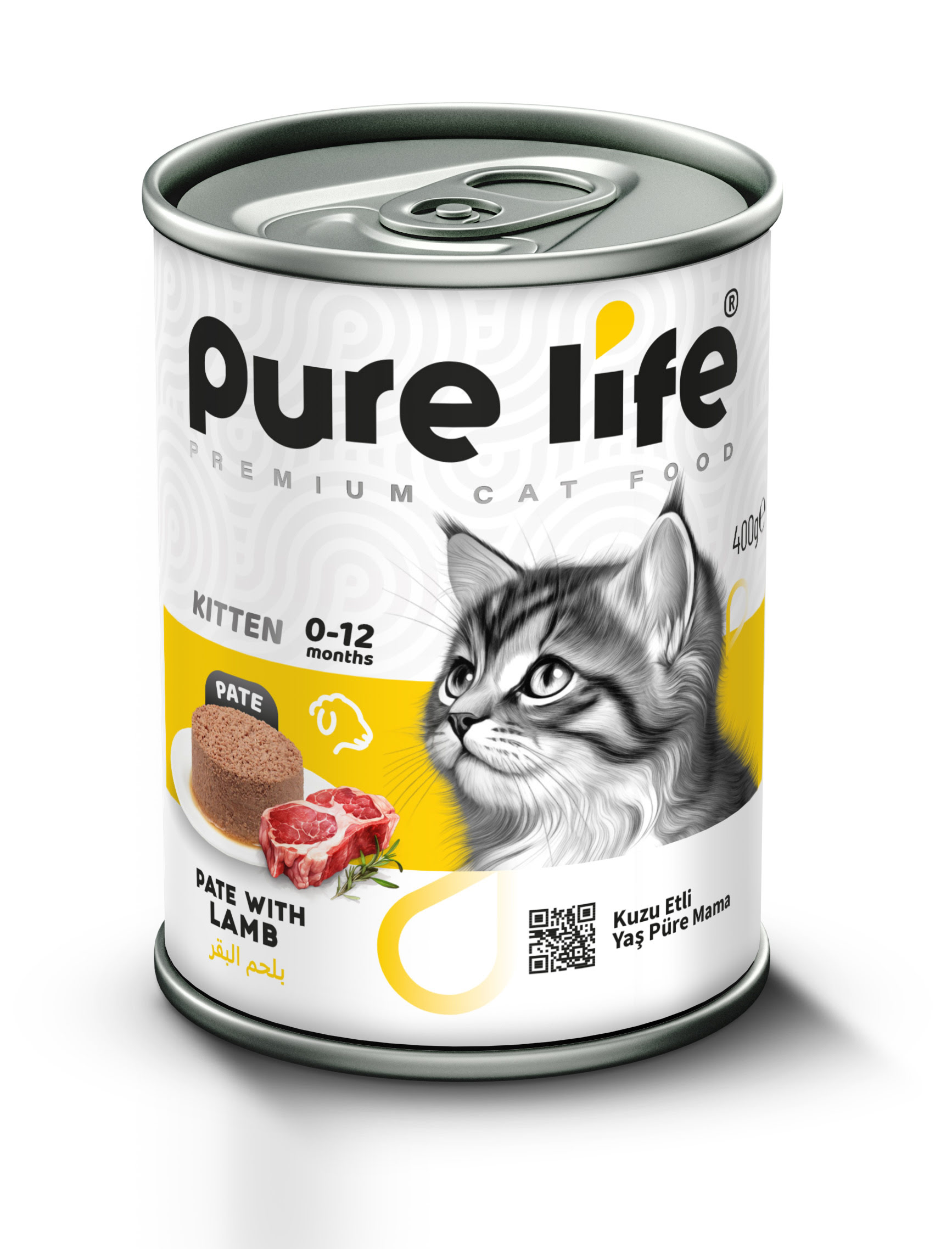 PURELİFE PATE KUZULU YAVRU KEDİ KONSERVE MAMA 400GR