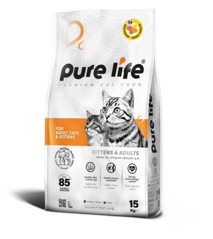 PURELİFE YETİŞKİN KEDİ MAMASI MULTİCOLOR 15 KG