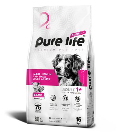 PURELİFE PREMIUM KUZULU YETİŞKİN KÖPEK MAMASI 15KG