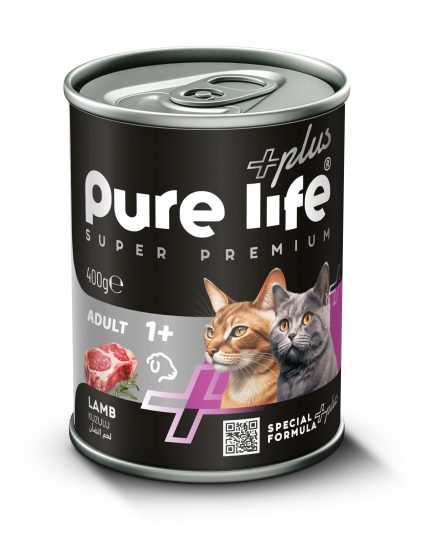 PURELİFE PLUS KUZU ETLİ YETİŞKİN KEDİ KONSERVE MAMA 400GR