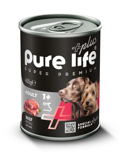 PURELİFE PLUS SIĞIR YETİŞKİN KÖPEK KONSERVE MAMA 400GR