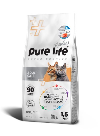 PURELİFE PLUS SOMONLU YET. KEDİ MAMASI 1.5KG