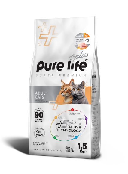 PURELİFE PLUS TAVUKLU YET. KEDİ MAMASI 1.5KG