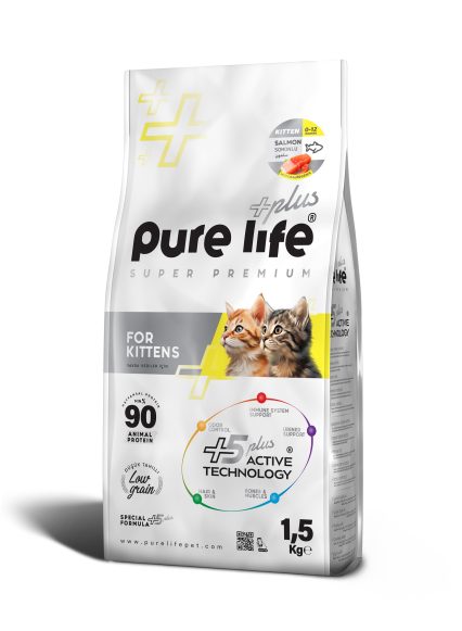 PURELİFE PLUS SOMONLU YAVRU KEDİ MAMASI 1.5KG