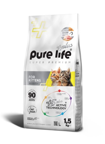 PURELİFE PLUS TAVUKLU YAVRU KEDİ MAMASI 1.5KG