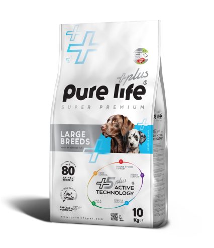PURELİFE PLUS KUZULU BÜYÜK IRK YAVRU KÖPEK MAMASI 10KG