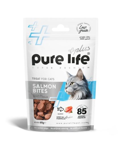 PURELİFE PLUS SOMONLU LOKMALIK KEDİ ÖDÜL MAMASI 60GR