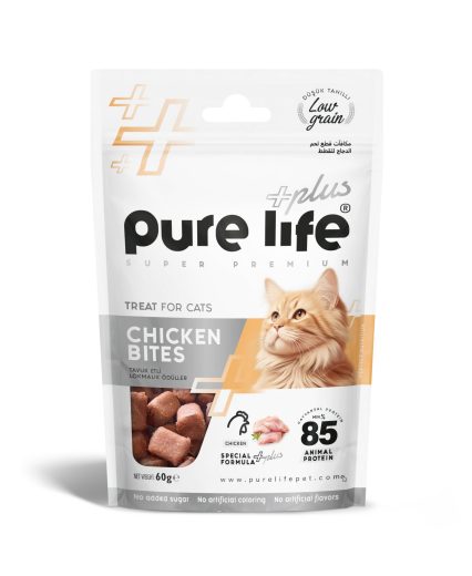 PURELİFE PLUS TAVUKLU LOKMALIK KEDİ ÖDÜL MAMASI 60GR
