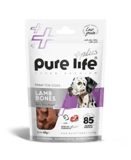 PURELİFE PLUS KEMİK ÖDÜL MAMASI KUZU ETLİ 80GR