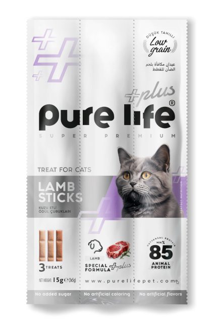PURELİFE PLUS KUZU ETLİ KEDİ ÖDÜL ÇUBUKLARI 15GR
