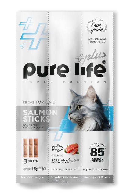 PURELİFE PLUS SOMONLU KEDİ ÖDÜL ÇUBUKLARI  15GR