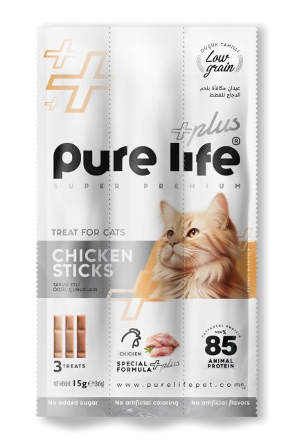 PURELİFE PLUS TAVUK ETLİ KEDİ ÖDÜL ÇUBUKLARI 15GR