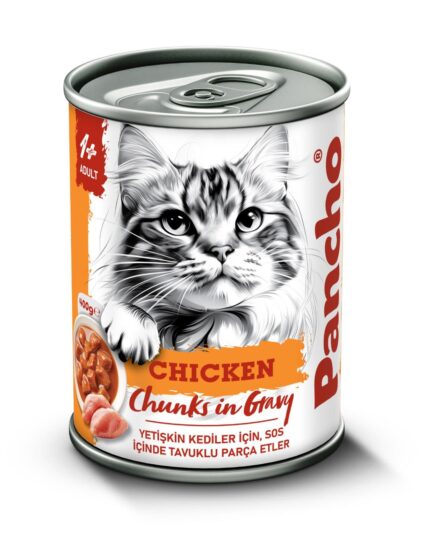 PANCHO TAVUKLU YETİŞKİN KEDİ KONSERVE MAMA 400GR