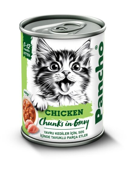 PANCHO TAVUKLU YAVRU KEDİ KONSERVE MAMA 400GR