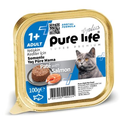 PURELİFE PLUS PATE SOMONLU YETİŞKİN KEDİ PÜRE MAMA 100GR